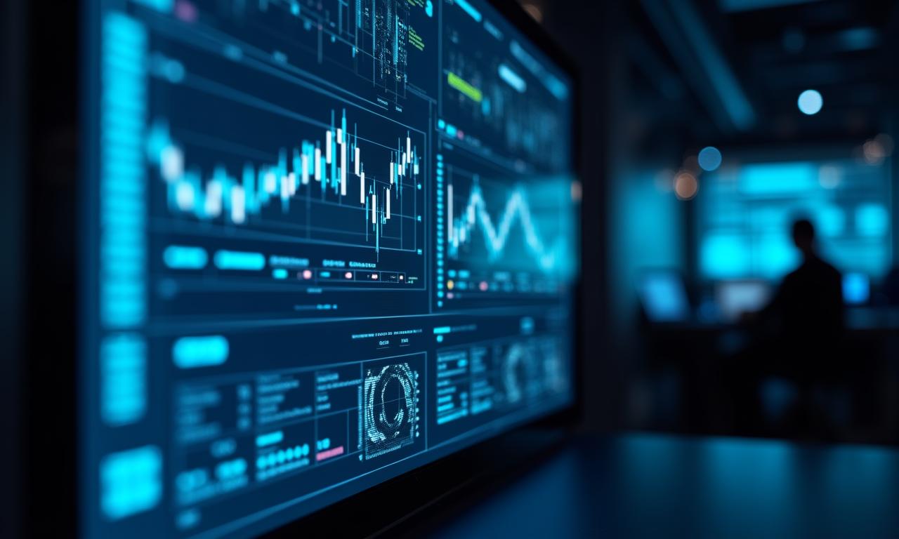 Futuristic AI-driven enterprise dashboard visualization